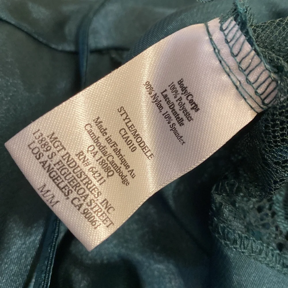 In Bloom by Jonquil Elegant Teal Lace Slip Dress. Size M